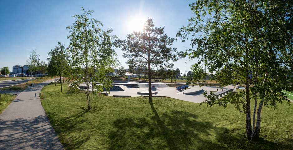 Bepflanzung des Überseeparks in der Überseestadt Bremen